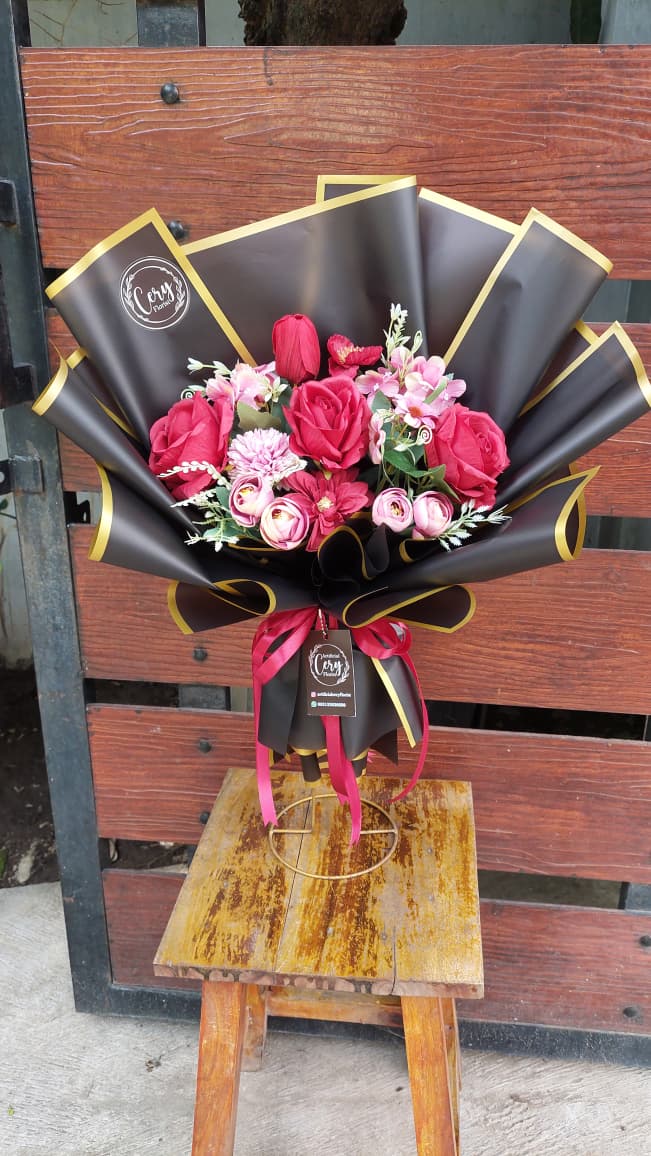 Buket Bunga Palsu 125k